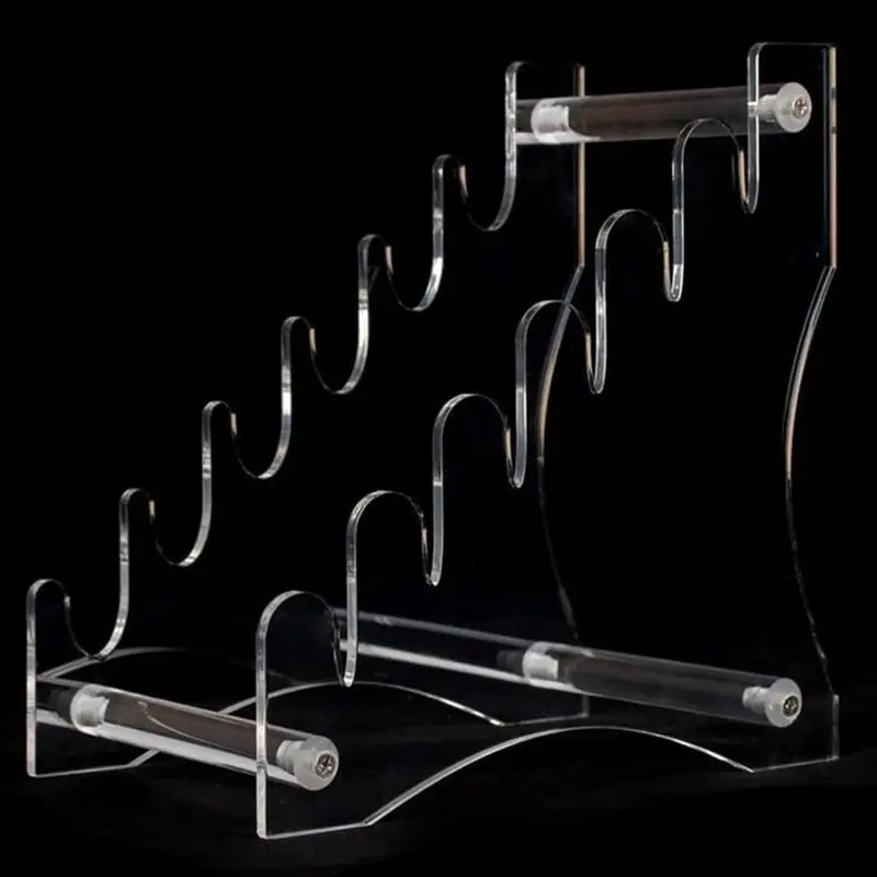 6-Slot Knives Display Stand 6 Slots Clear Knives Display Stands To Display Collectible 2D Pocket Knives Storage Rack Holder