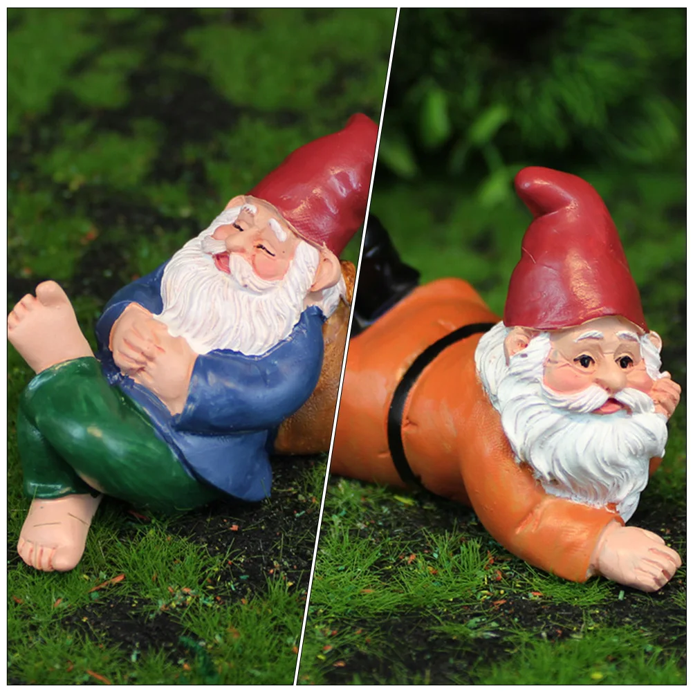 

5pcs Resin Gnome Ornament Mini Garden Decor Dwarf Figurines for Courtyard Bonsai Decoration Micro Landscape Adornment