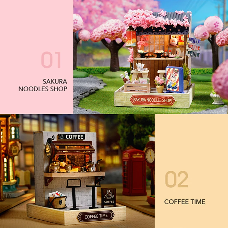 Mini Miniatur Puppenhaus DIY kleines Haus Kit Herstellung Zimmer Spielzeug Home Schlafzimmer Dekorationen mit Möbeln Holz Handwerk Puppenhäuser – Detail 3