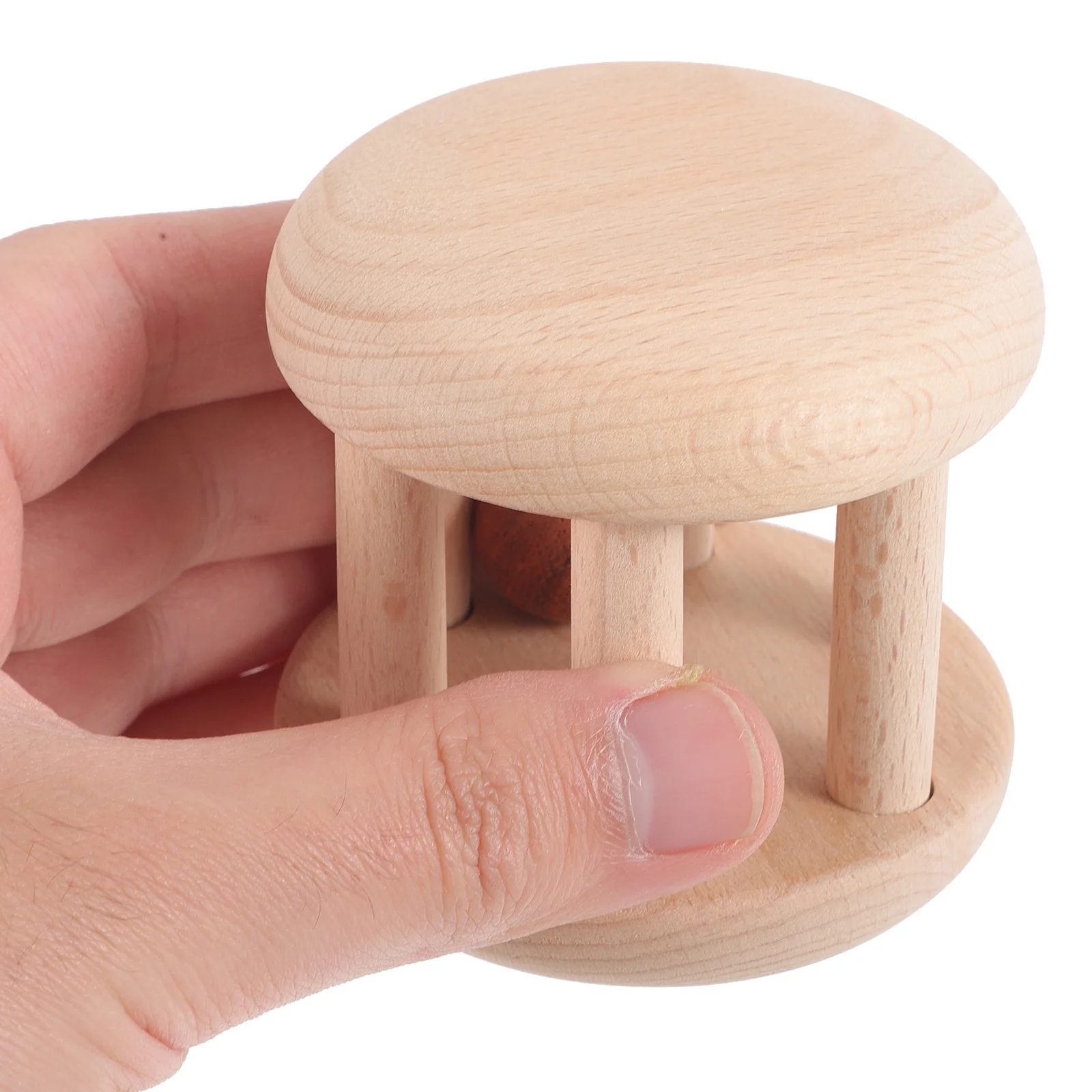 1Pcs Wooden Rattle Shower Gift Realistic Snowman Style Graspable Size Smooth Surface Burr-Free Infant Developmental