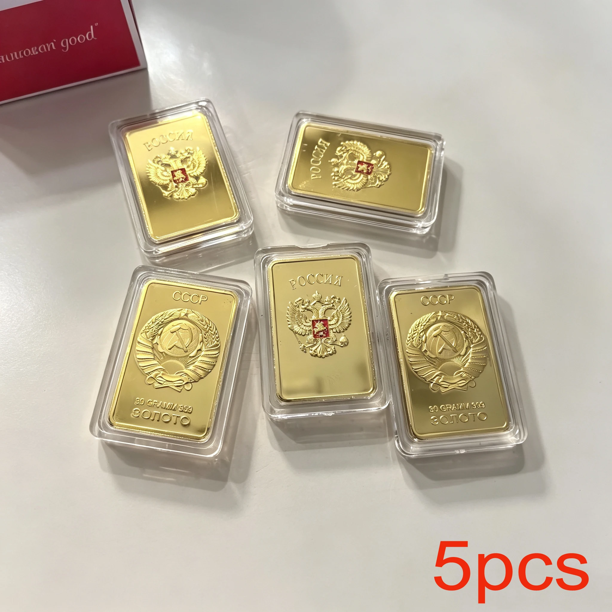 CCCP Russland 30g Vergoldeter Legierungsbarren Sowjetunion-Emblem Replik Sammlerstück Souvenir-Barren Geschenk
