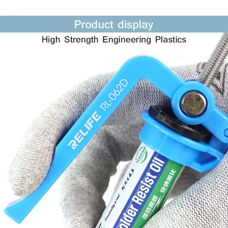 RELIFE RL-062D Manual Glue Needle Booster Suitable for 5~10CC Syringe Oil Welding Paste Flux Propulsion Tools for PCB SMD Repair