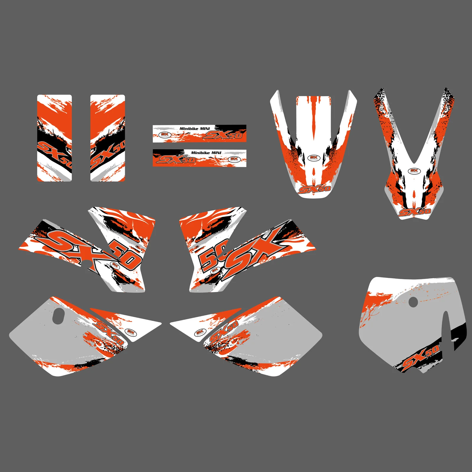 NICECNC pour KTM SX50 SX 50 MINI 2002-2008 2007 2006 2005 2004 2003 moto graphique fond décalcomanies autocollant Kit personnaliser