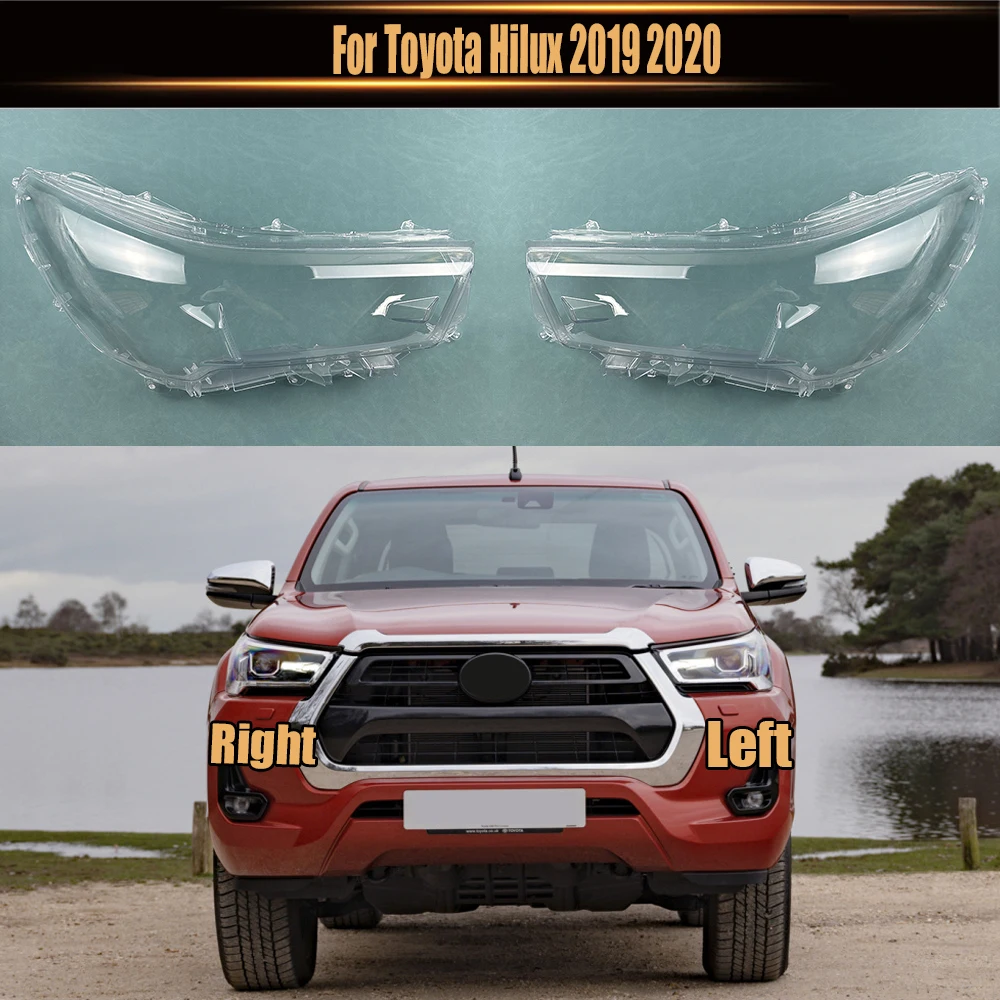 สําหรับ Toyota HILUX 2019 2020 ไฟหน้าโปร่งใสโคมไฟไฟหน้า SHELL เลนส์ Plexiglass เปลี่ยนเดิมโคมไฟ