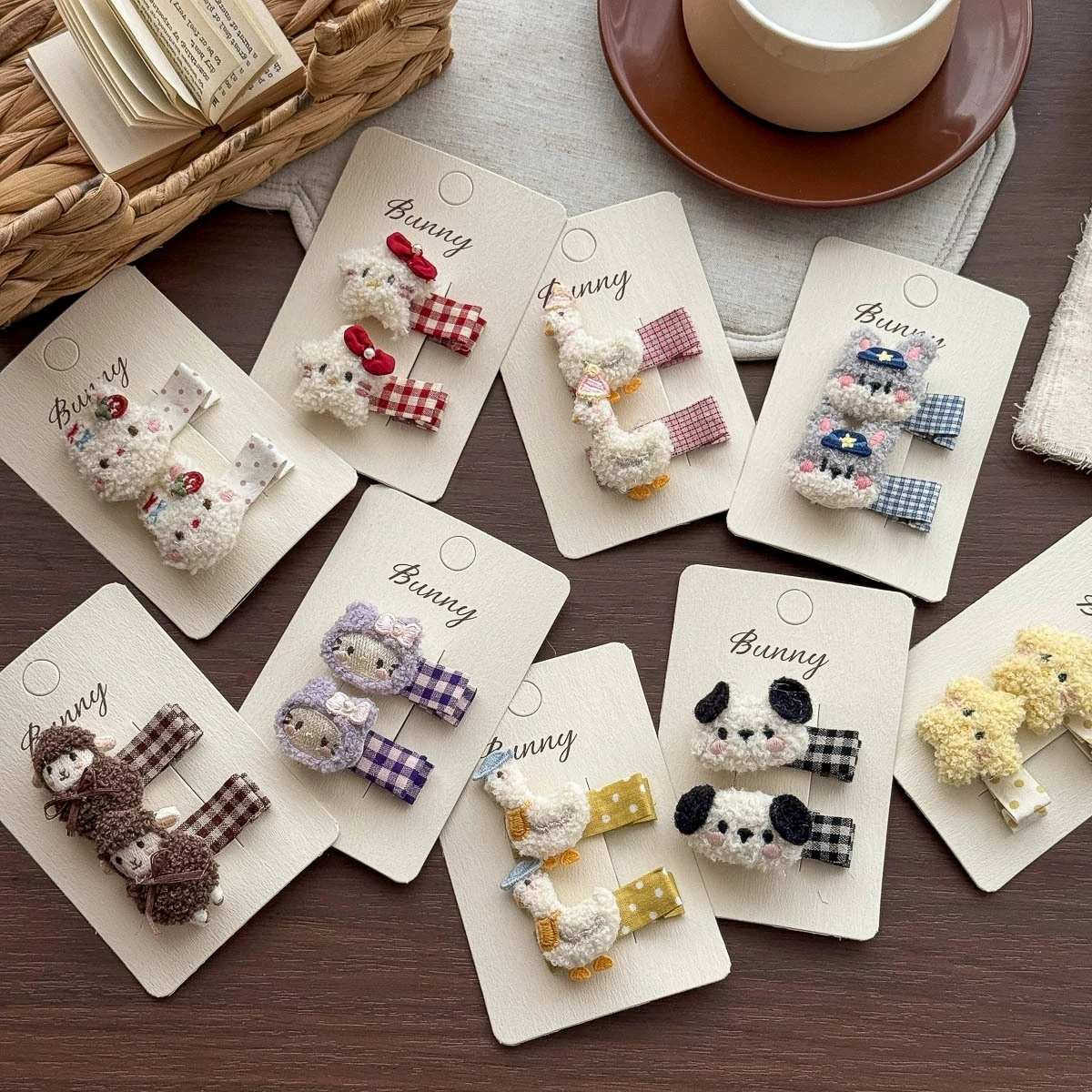 Cartoon Bunny Hair Clips for Girl Side Clip Toddler Handamde Doll Hairpins Cute Hair Accessories Kids Hairgrips Hair Holder