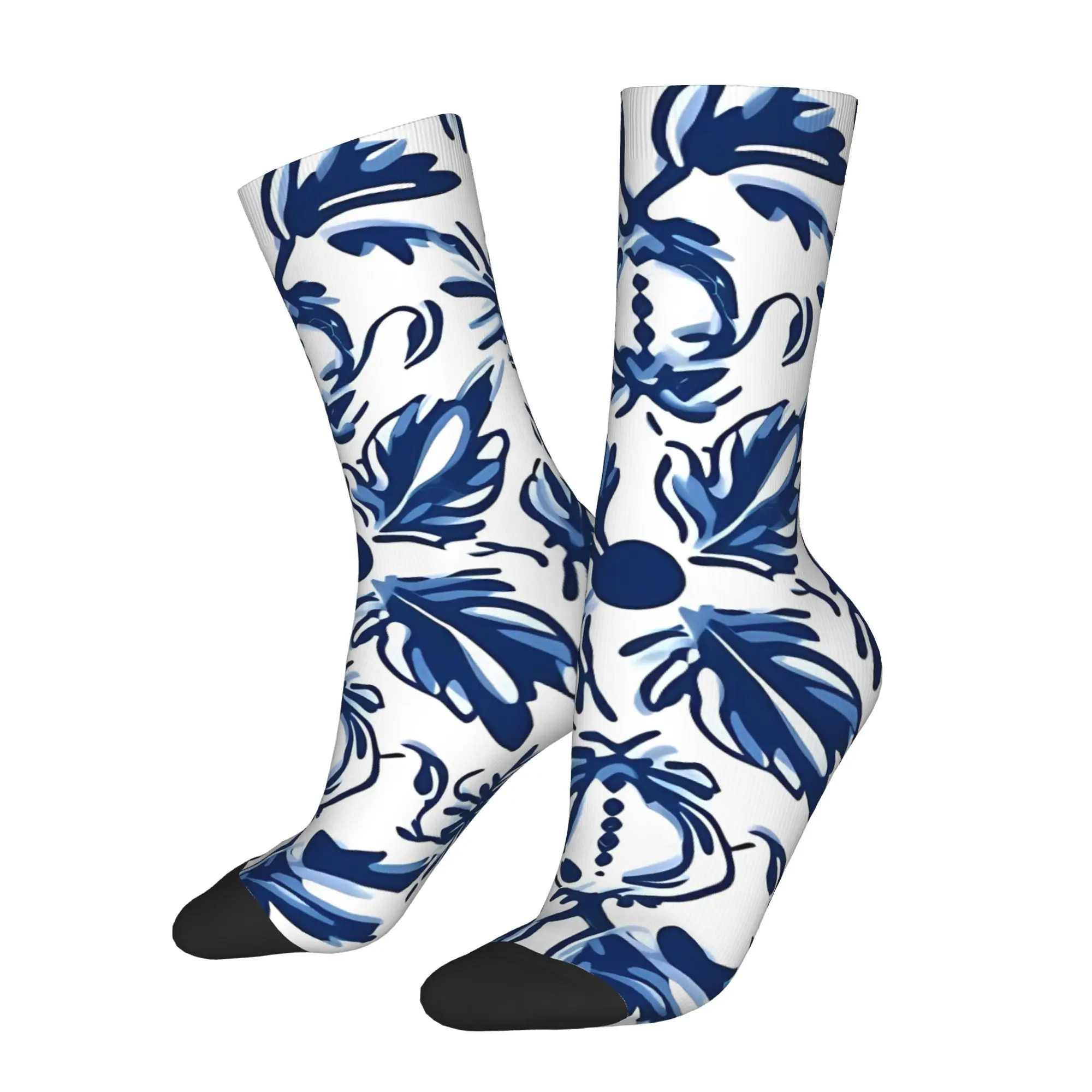 

Плитка Azulejo Blue Blossom с мужским полиэстером и носками с цветочным принтом