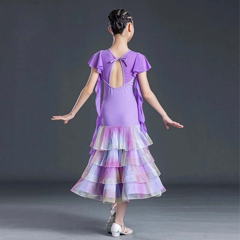 Moderne Tanzkleidung, Übungskleid für Mädchen und Erwachsene, Performance-Kleid, Wettkampfkleid nach nationalem Standard, Walzerkleid