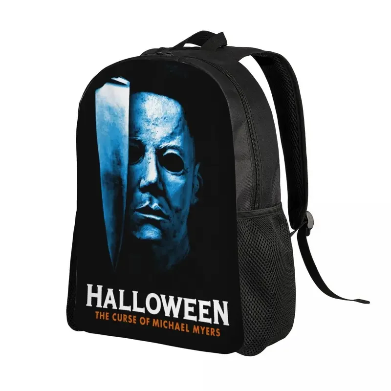 Custom Halloween Michael Myers Backpacks for Women Men Water Resistant College School Horror Movie Character Bag Print Bookbag