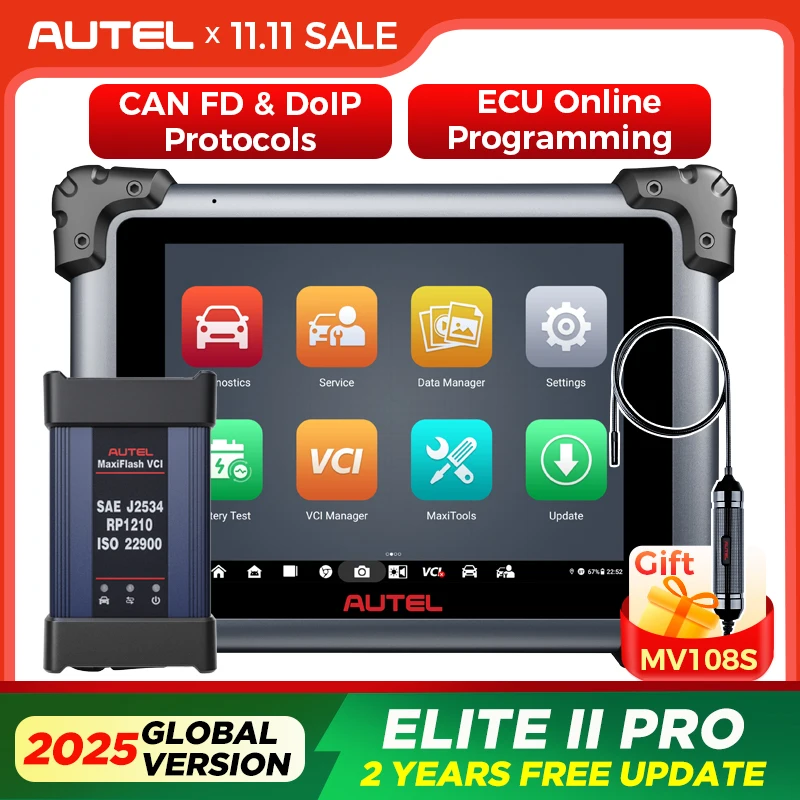 Autel maxisys elite ii pro elite 2 pro ferramenta dignostica igual ao ms ultra ms919 com motor truspeed reparação j2534 ferramenta de programação ecu