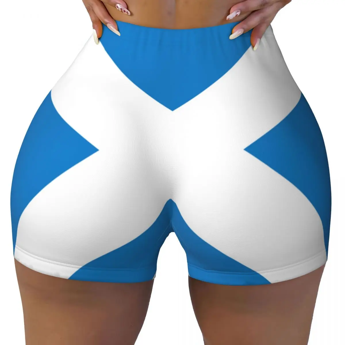 Push Up Short Elasticity Scrunch Butt Scotland Flag Running Shorts Sports Shorts Womens Clothes Gym