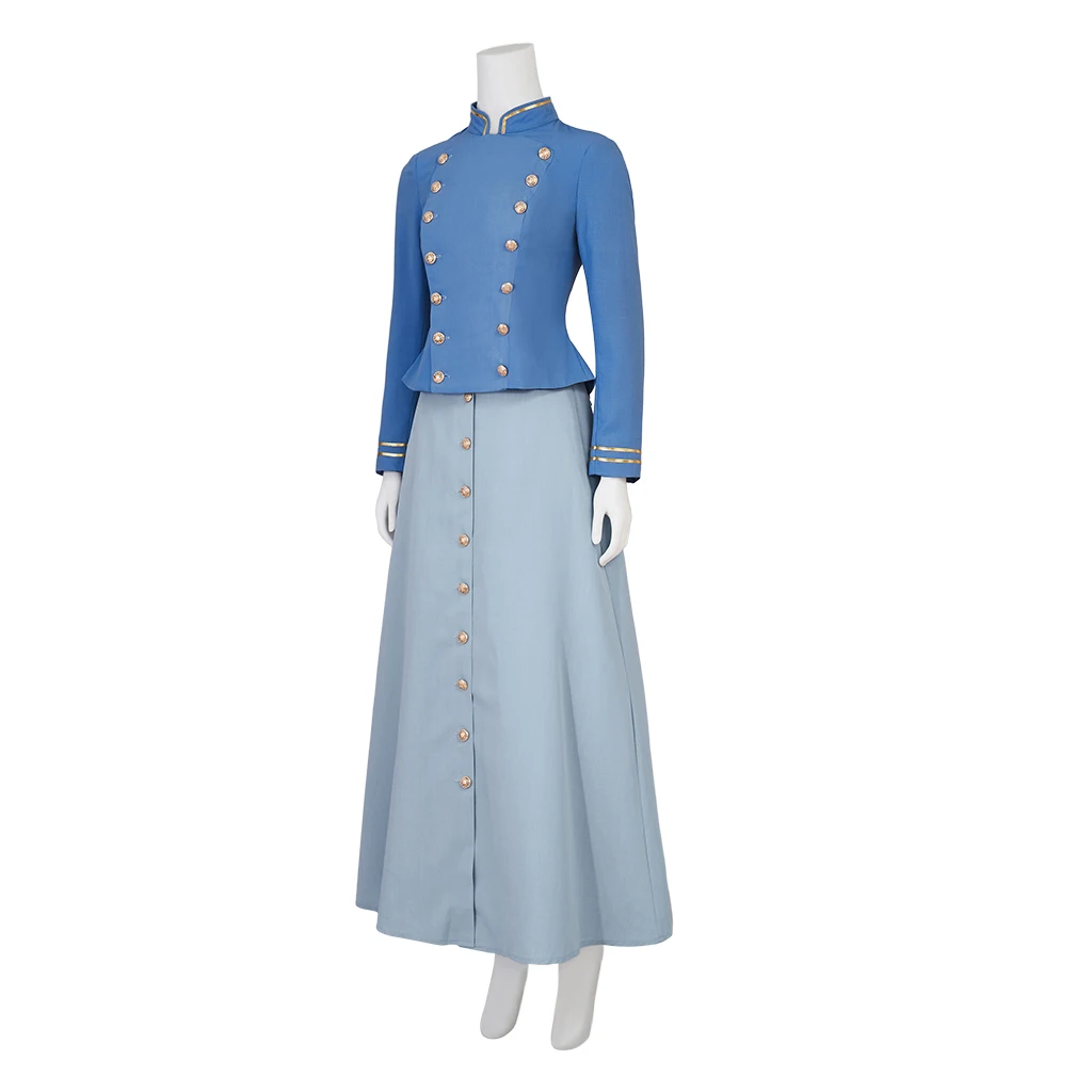 enola holmes 2 blue dress Enola Holmes 2 -Enola Holmes Cosplay Costume Outfits Halloween Carniva   TrendsinCosplay