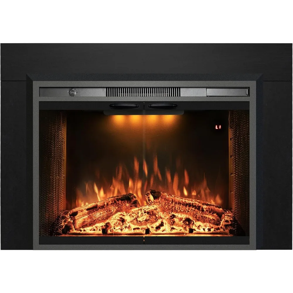 

Velaychimny 44.5 W x 32 H Electric Fireplace Insert with Metal Trim Kit, Adjustable Flame, Fire Crackling Sound, Top Light Color