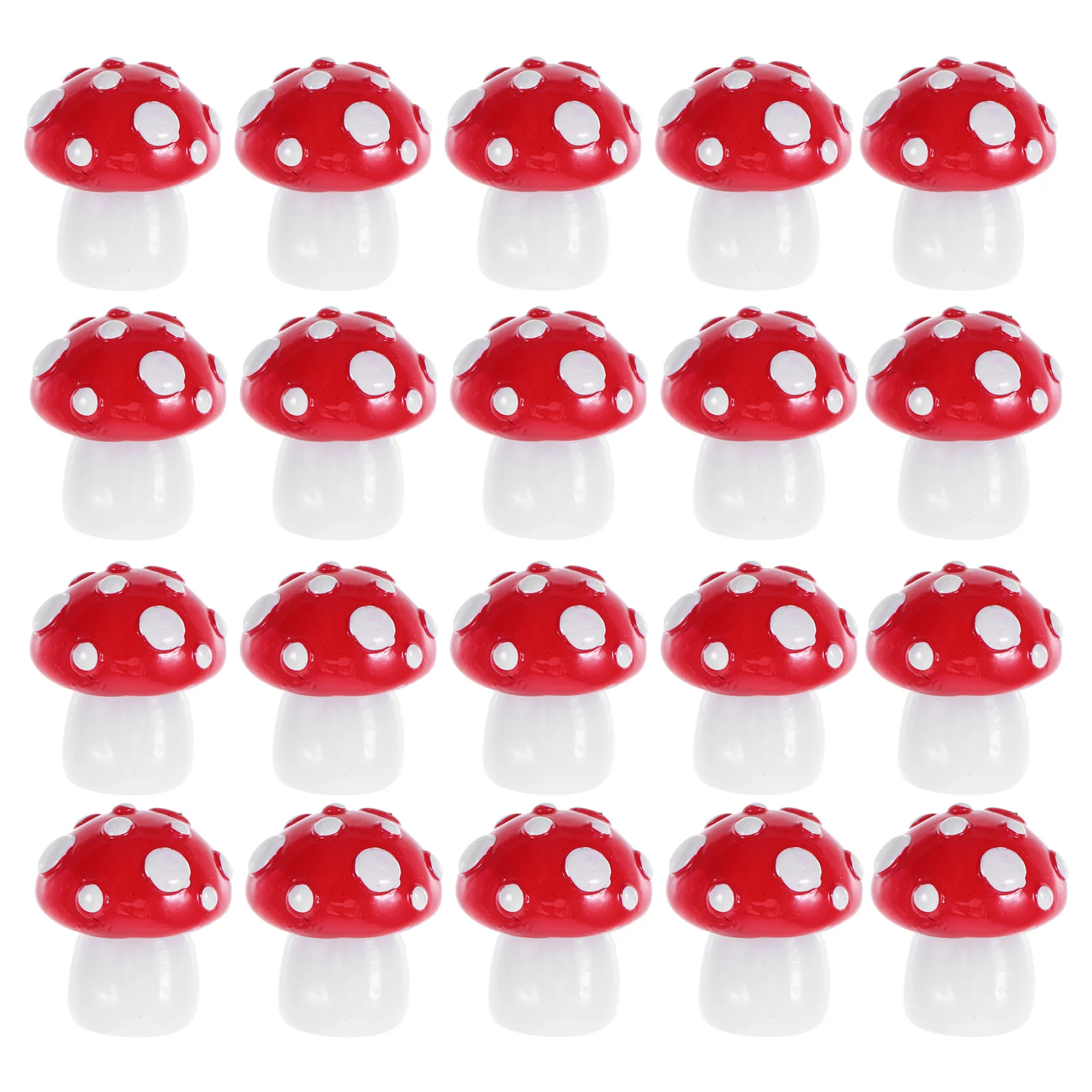 

20Pcs Realistic Resin Mushroom Decor 3D Glowing Miniature Mushrooms for Garden Landscape Craft Decoration Solar Powered Night
