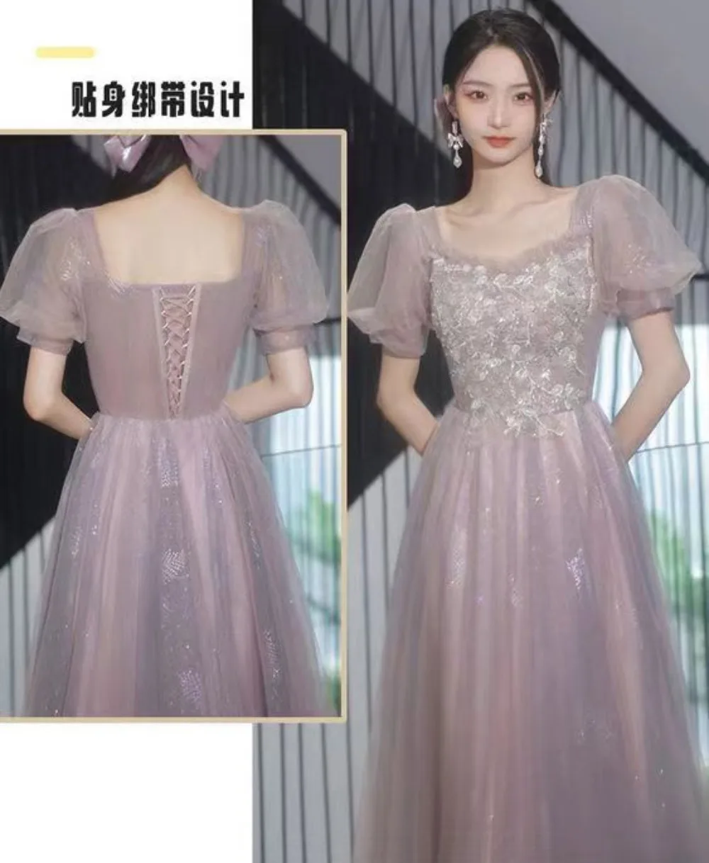 Romantic A-Line Queen of Sparkles Clothing Sweetheart Neck Elegant Bridesmaid Wedding Tulle Prom Dress Women