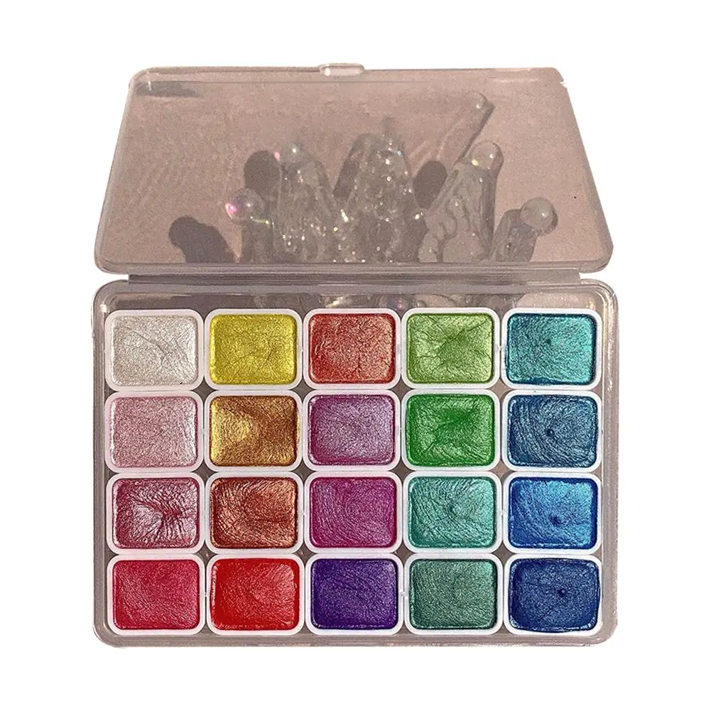 20 Color Pearlescent Watercolor Paint Nail Hand-painted Macaron Candy Pearlescent Colors Metal Design Flash Series Z0o2