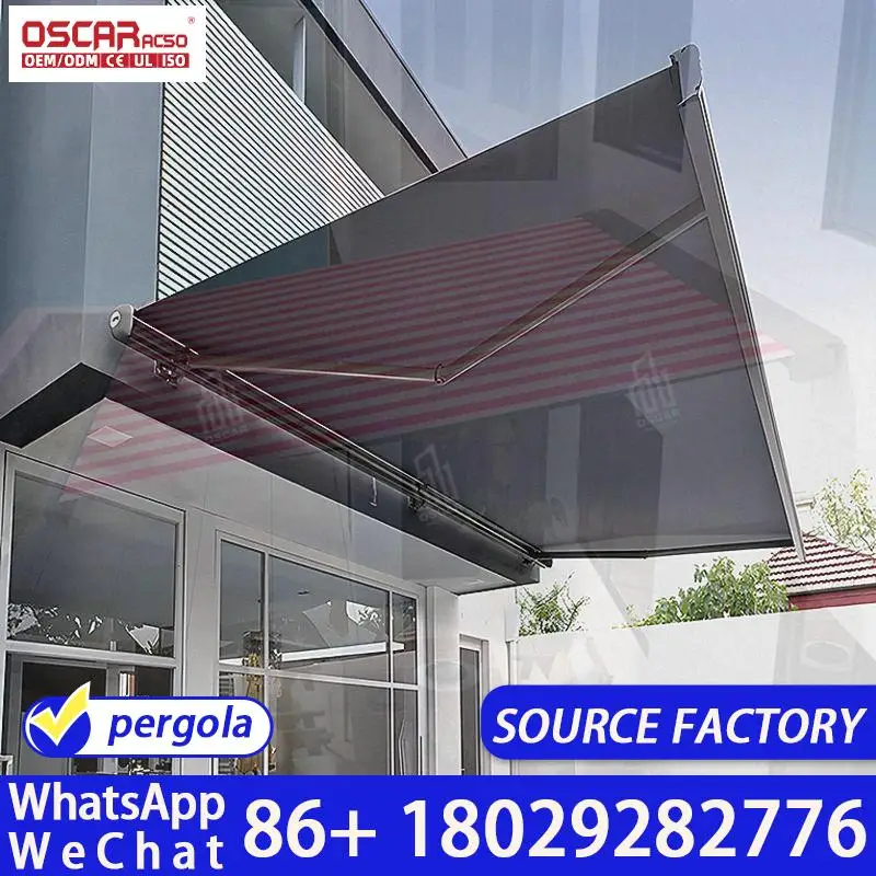 

Remote Control Telescopic Electric Folding Sunshade Umbrella for Shop Café Restaurant Retractable Awning