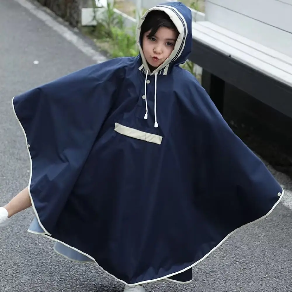 

Breathable Children's Poncho Raincoat Windproof Comfortable Students Rain Jacket Waterproof with Hat School Rain Gear