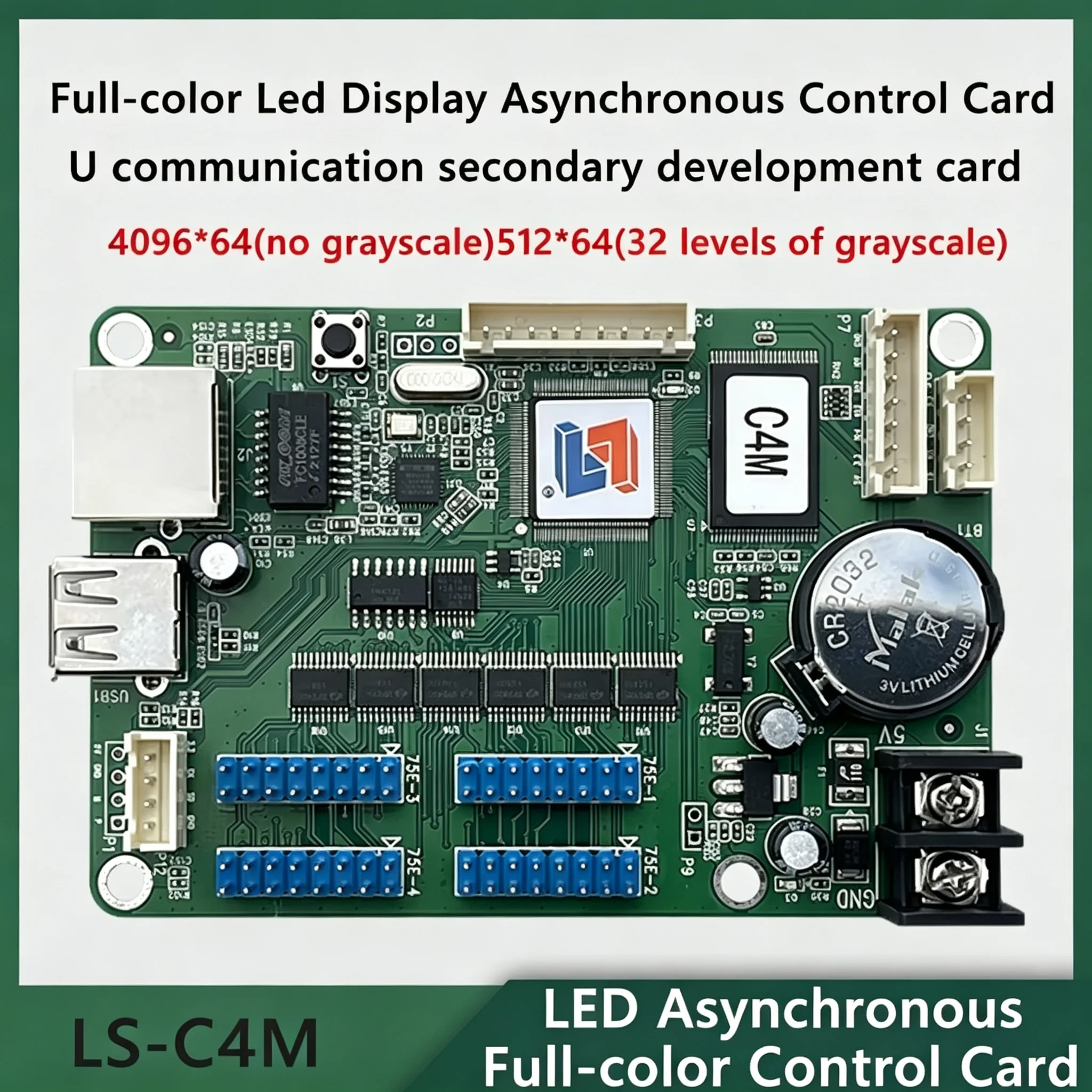 LS-C2M LS-C4M Full Color Asynchronous Control Card RJ45 Network Interface LED Screen Can Be Redeveloped Screen