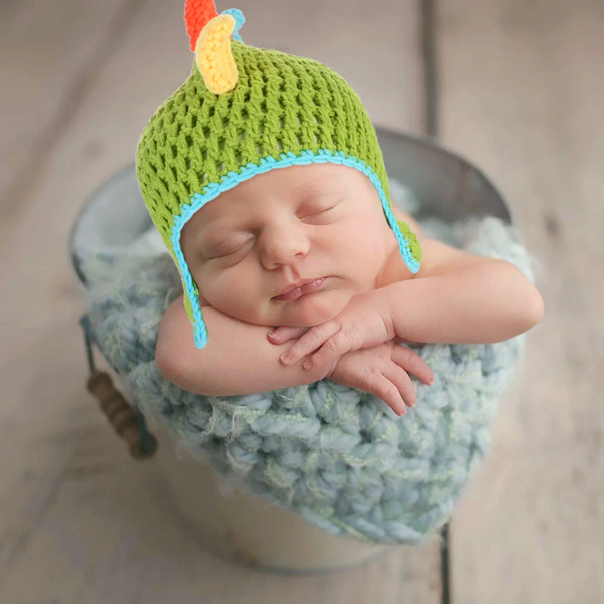 

1Set Newborn Dinosaur Knitting Clothes Baby Outfit Cotton 0-1 Year Baby Photo Props Knitted Hat and Shorts Newborn Hat