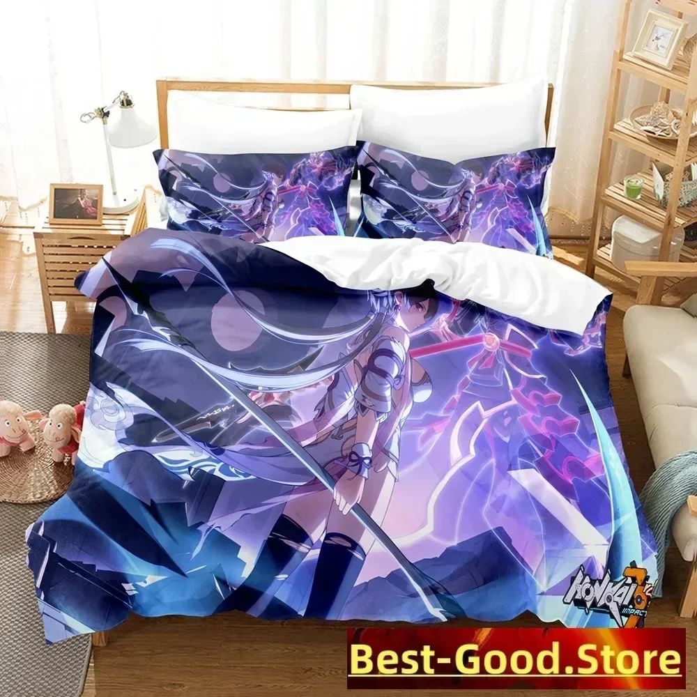 2014 Honkai Impact 3 Bedding Set Single Twin Full Queen King Size Kawaii Girl Bed Set Teenager Bedroom Duvetcover Sets 3D Print