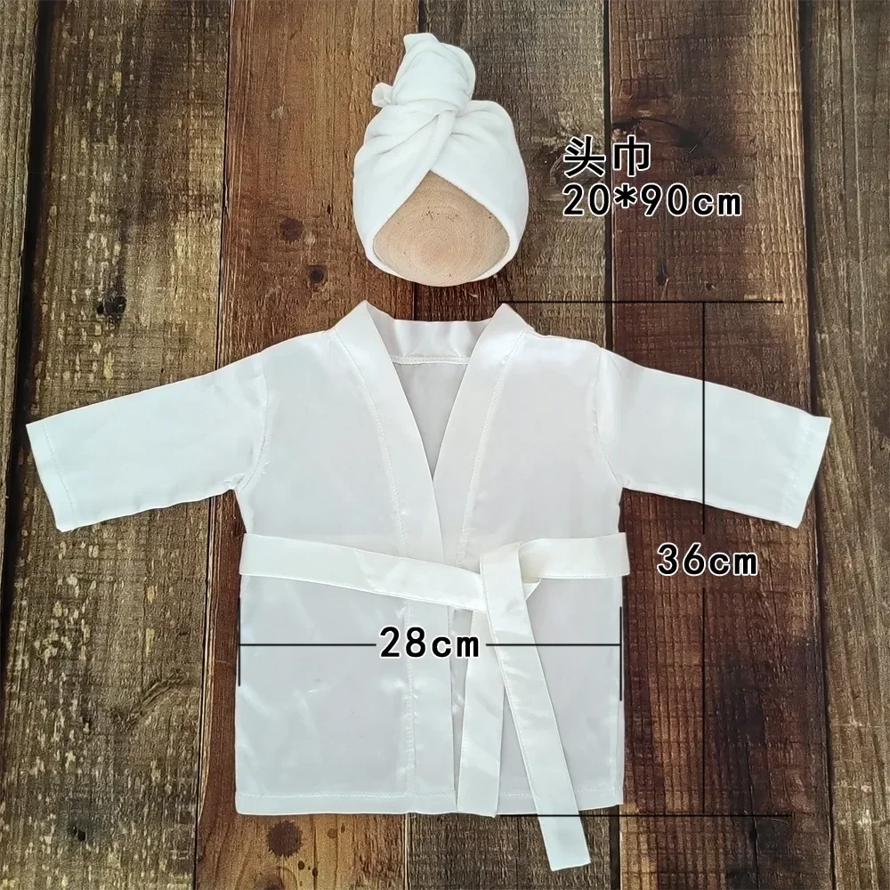 New Newborn Full Moon Baby Cinema Art Photography Clothing Baby and Children Photography Soft Silk Bathrobe and Bathcap Set