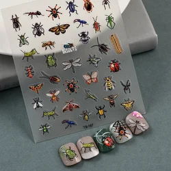 Libel Spin Vlinder 5d Zachte Reliëfreliëfs Zelfklevende Nail Art Decoratie Sticker Strik Insect Manicure Decal Y 2K