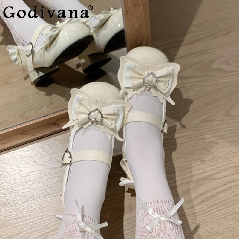 

Оригинальные японские летние туфли Лолиты на низком каблуке для девочек, кожаные туфли принцессы Kawaii, элегантные женские туфли Лолиты на высоком каблуке