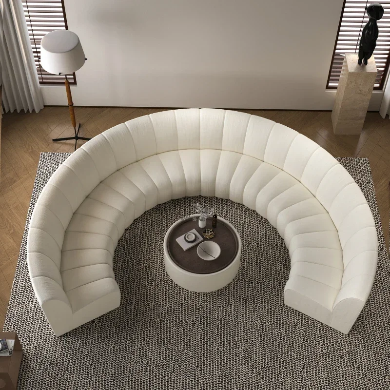 Special-shaped fan-shaped semi-circular curved sofa, designer hotel lobby sales office, beauty salon lounge area reception