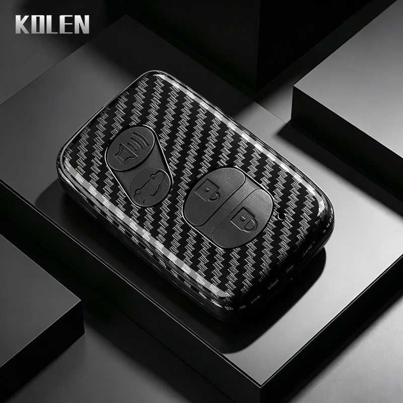 ABS Carbon Fiber Style Car Key Case Cover For Toyota Camry Prius Land Cruiser Prado 150 Crown For Subaru Foreste XV Accessories