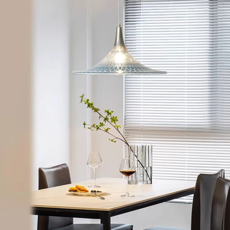 Mid Century Modern Pendant Light Blue Amber Acrylic Chandelier for Bar Cafe restaurant Living Dining room Bedroom home light E27