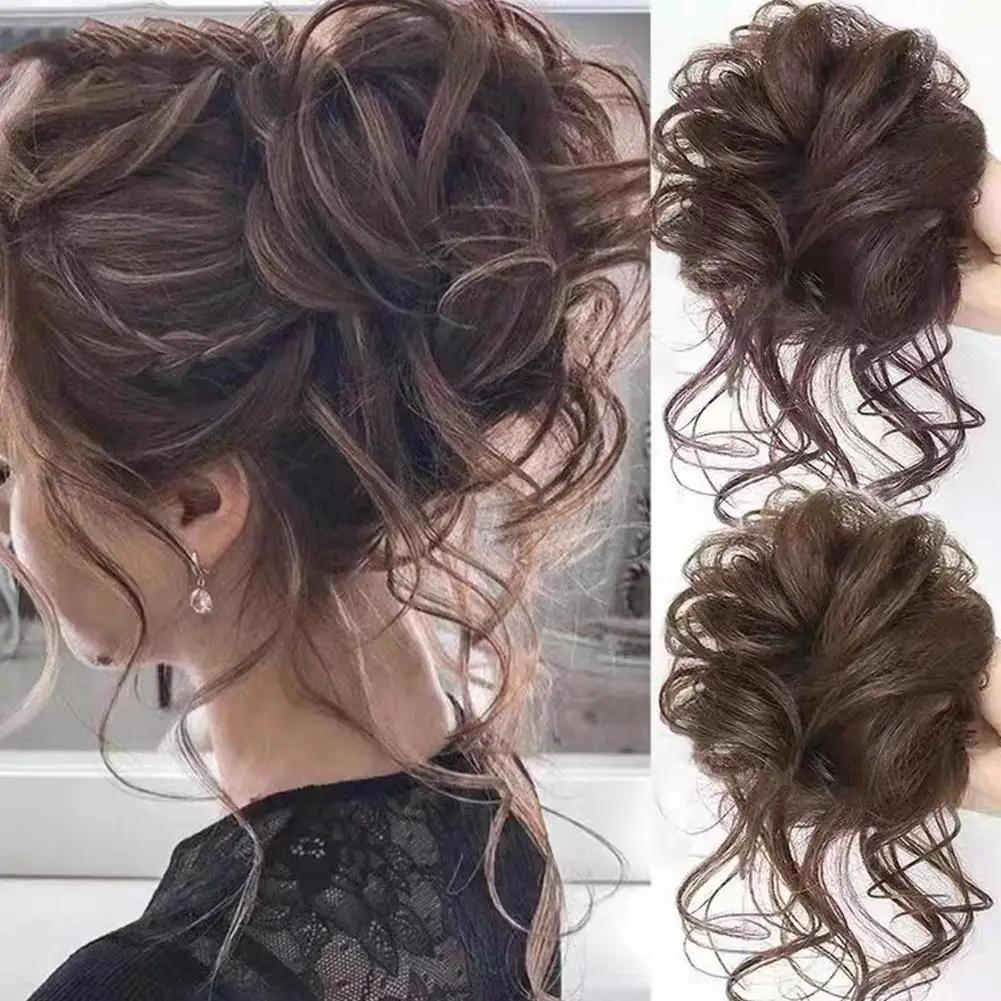 Synthetic Hair Claw Clip Messy Curly Hair Wigs For Women Bun Claw Extension Chignon Hairpiece For Women Ponytail Hair Pieces