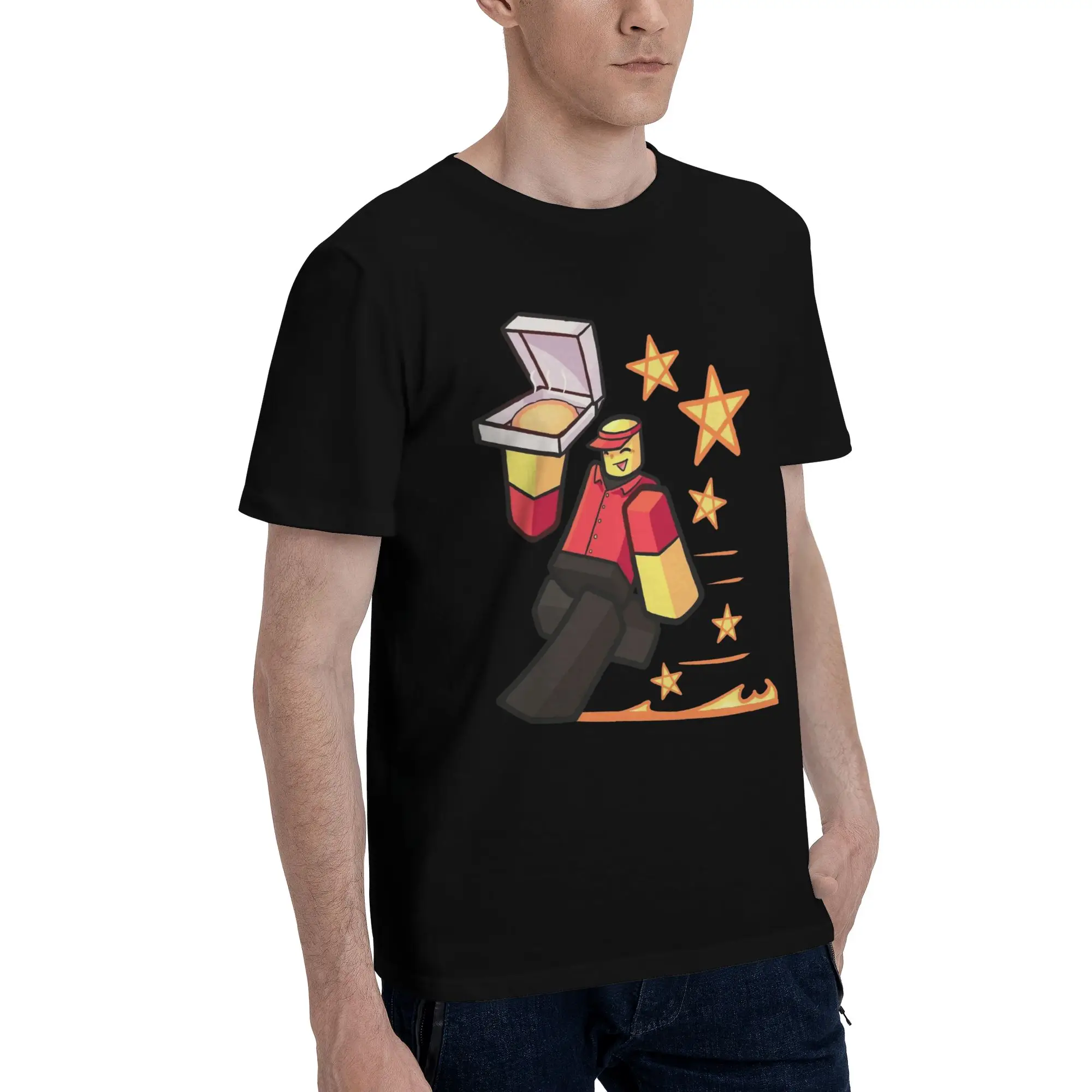 Elliot Work at a Pizza Place Forsakens Men T Shirt  Novelty Tees Short Sleeve Crewneck T-Shirt 100% Cotton Summer Clothes