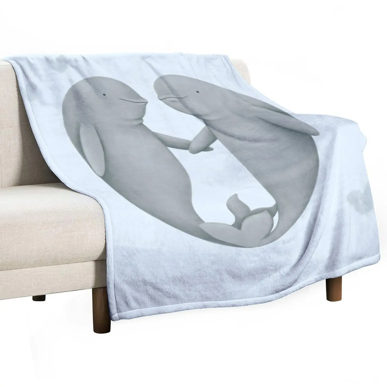 Beluga Love Throw Blanket Travel Soft Plaid Fashion Sofas Plaid on the sofa Moving Luxury St Blankets
