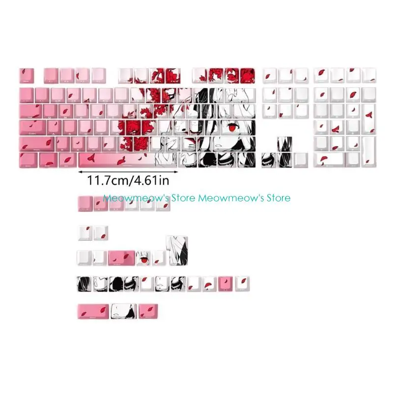 W91A พิมพ์ด้านข้างแป้นแปะโปร่งแสง, 136Keys backlit keycap ชุดสำหรับปุ่มกดเชิงกล