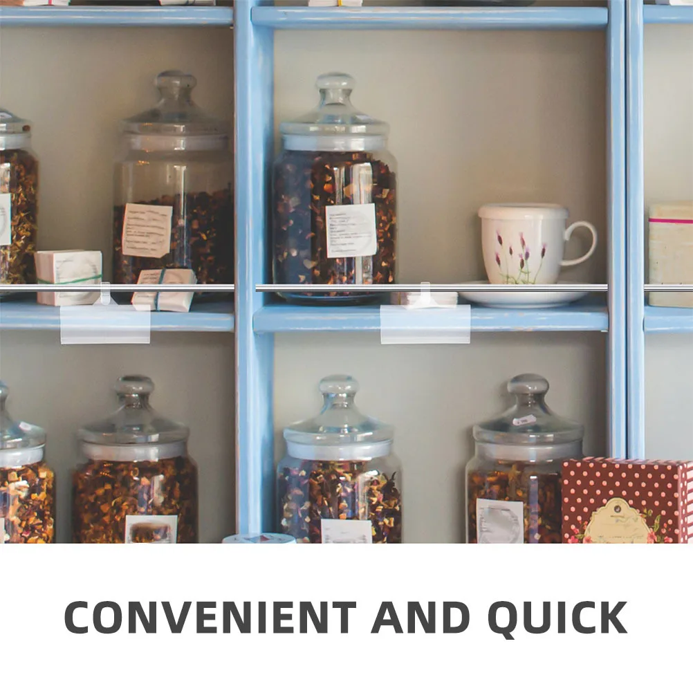 30Pcs Price Tag Label Strips Clear Plastic Adhesive Pockets for Supermarket Pharmacy Shelf Display Organizers Retail Shop