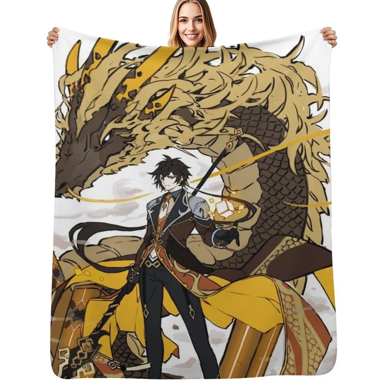 Zhongli Geo Archon Throw Blanket Sofa Quilt Decorative Throw Luxury For Baby Large Decoratives Blankets