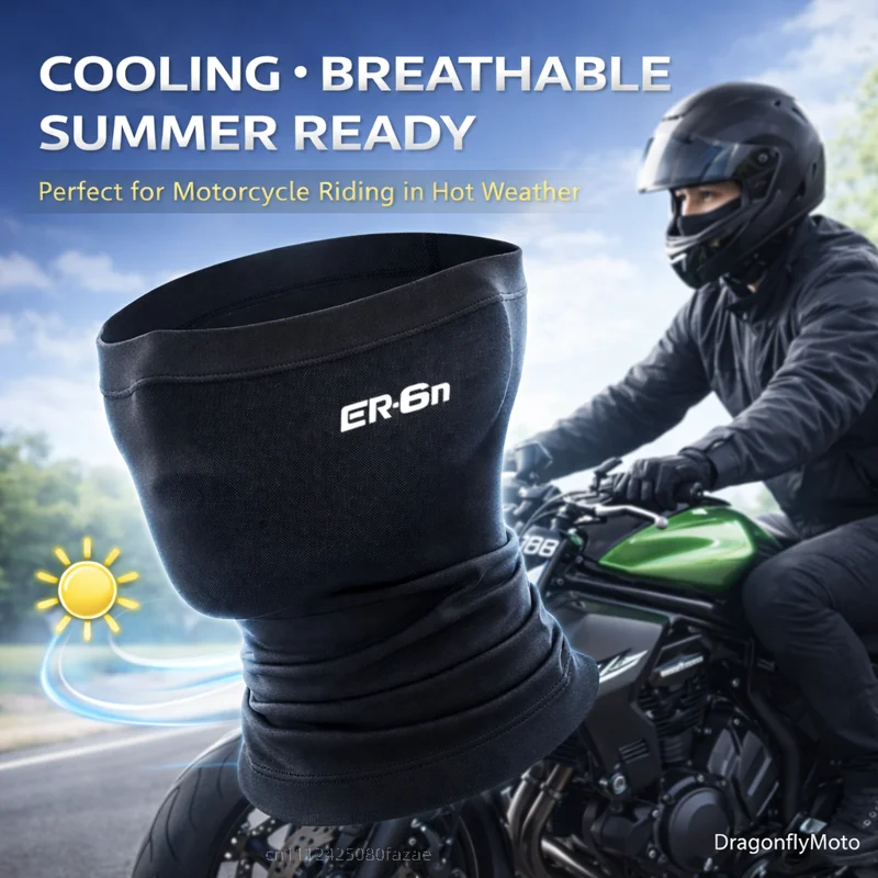 

For Kawasaki ER6N ER 6N ER-6N 2006-2016 2013 2014 2015 Custom Logo Motorcycle Mask Summer Breathable Neck Scarf UV Protection
