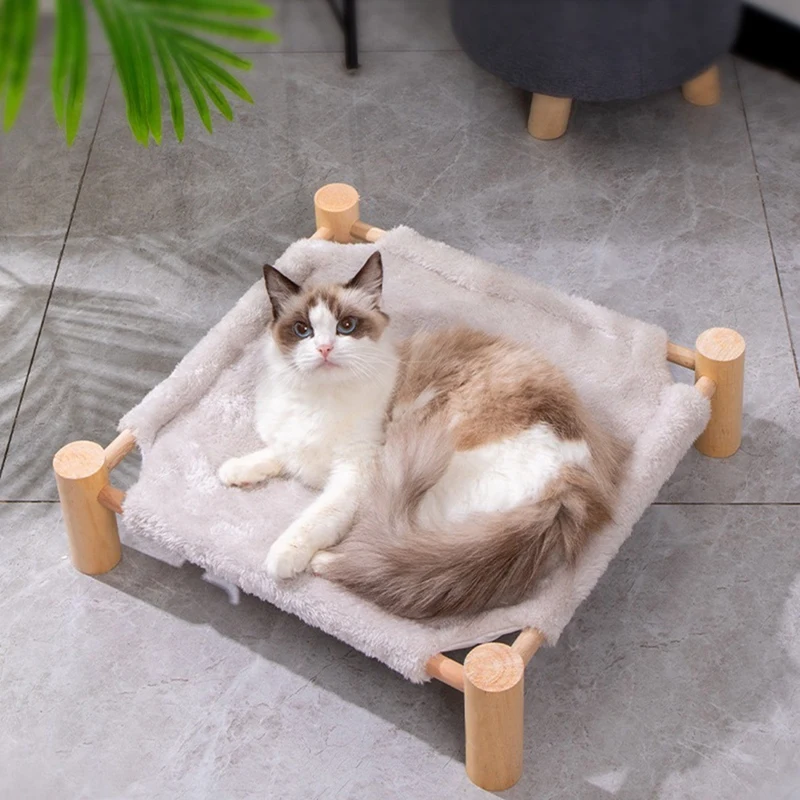 Приподнятая кровать для домашних животных, табурет для кошек и собак, стул для домашних животных с деревянными ножками, плюшевая кровать для домашних животных, диван для щенков