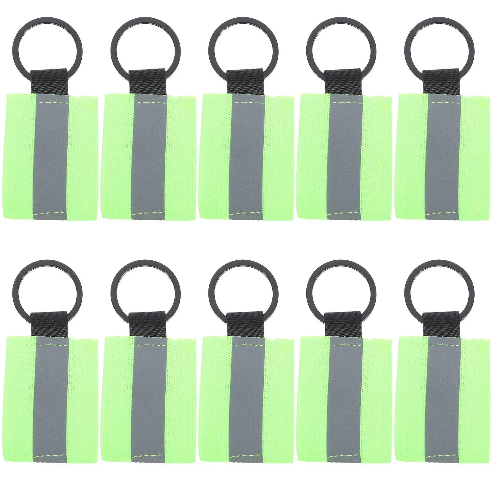 10pcs Reflective Keychain Tags High Visibility Accessories Kids Double Sided Pendants Orange Night Use Backpack charms