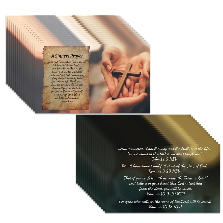 100 Pcs Gospel Tract Card Salvation Cards Pocket Holy Postcards Prayer Postcards Christian Inspirational Bible Verses Bookmark