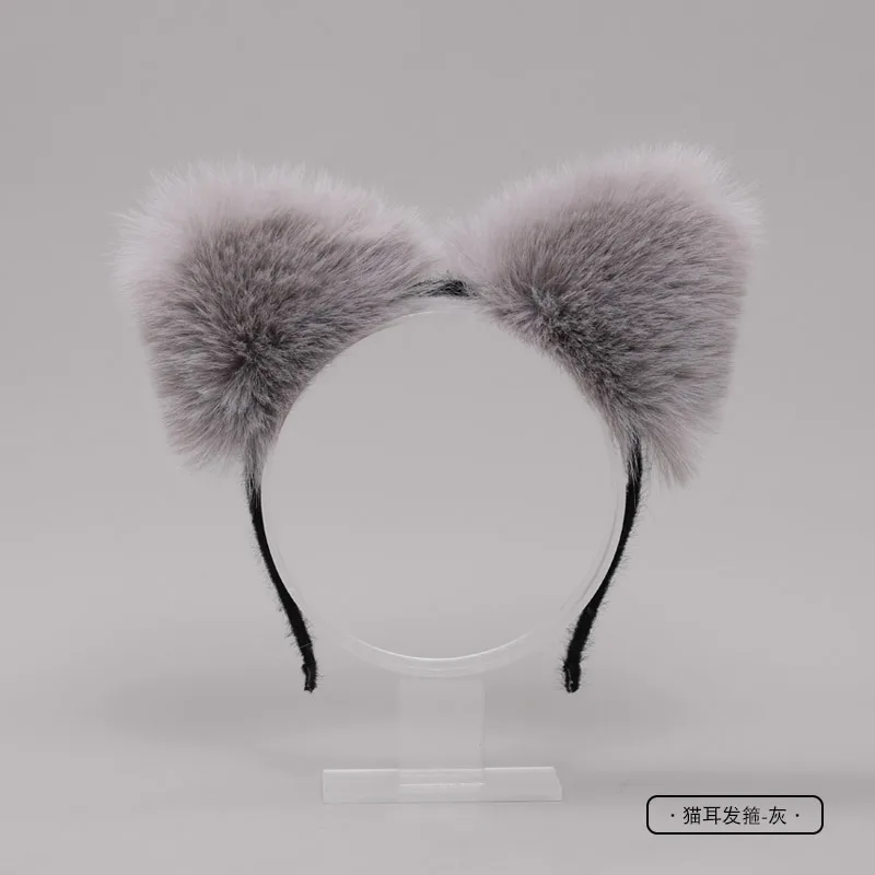 여우 귀 머리띠 카와이 고양이 귀 모자를 쓰고 있죠 소녀 코스프레 헤어 액세서리 여성 헤어 후프 할로윈 파티 역할 놀이 의상 소품