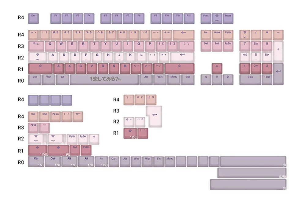Imagem -02 - Taihao Amor em Paris Pbt Double Shot Keycaps Teclado Mecânico Gaming Faça Você Mesmo Caps Backlit Perfil Oem Luz Através Iso uk