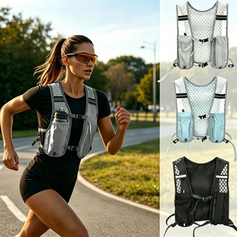 1Pc Lightweight Hydration Vest Backpack Ergonomic Water Holder for Running Cycling Outdoor Sports
