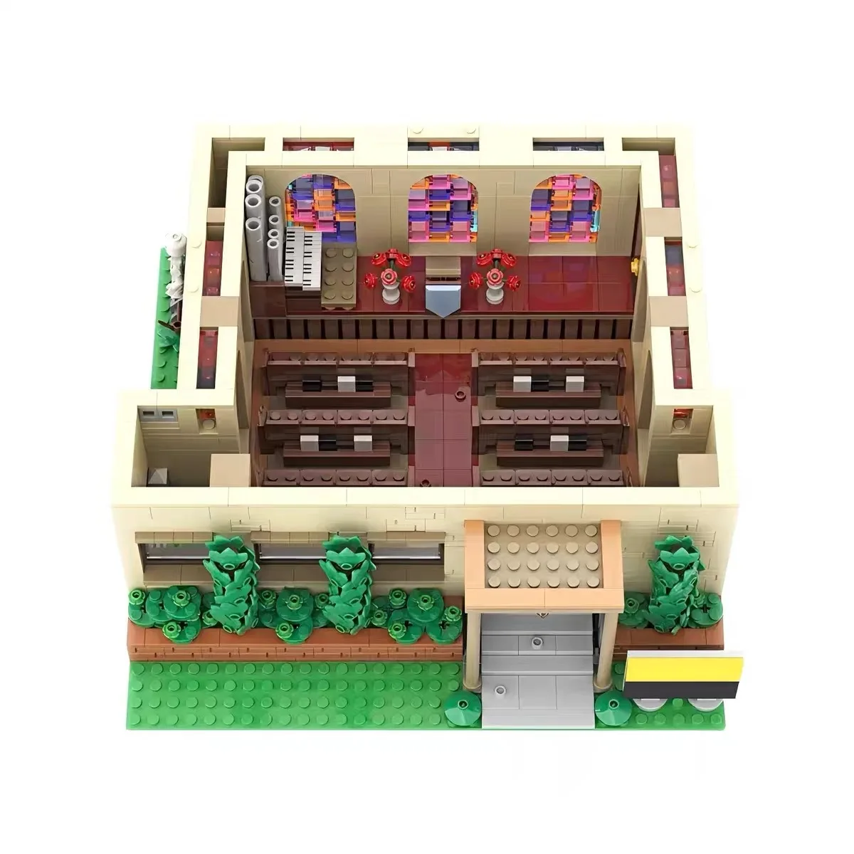 Bloques MOC City House Anime Simpsoned Modular Springfield Iglesia arquitectura modelo Kit de bloques de construcción rompecabezas DIY juguete regalo para niños