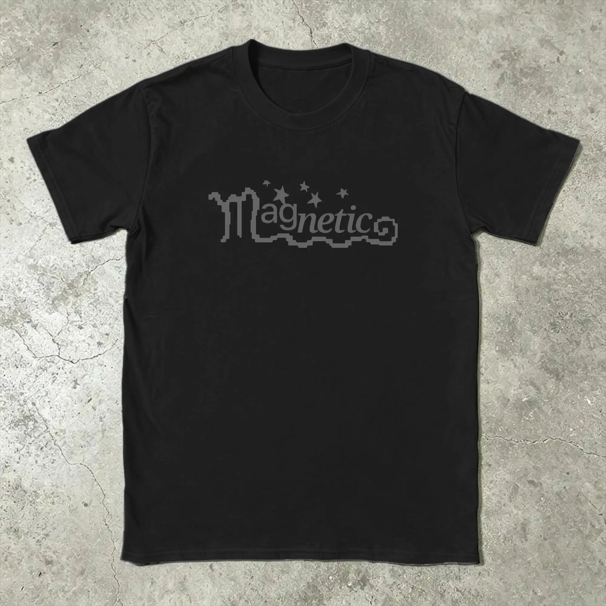 MAGNETIC ILLIT T-Shirts Men  Vintage 100% Cotton Tee Shirt Round Collar Short Sleeve T Shirts Party Clothes