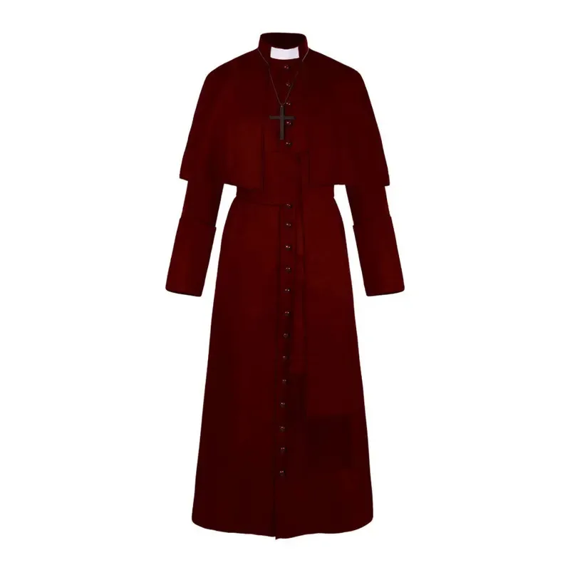 

Medieval Priest Long sleeve Monk Robe Witch Christ Cosplay Carnival Halloween Costumes for Women Adult