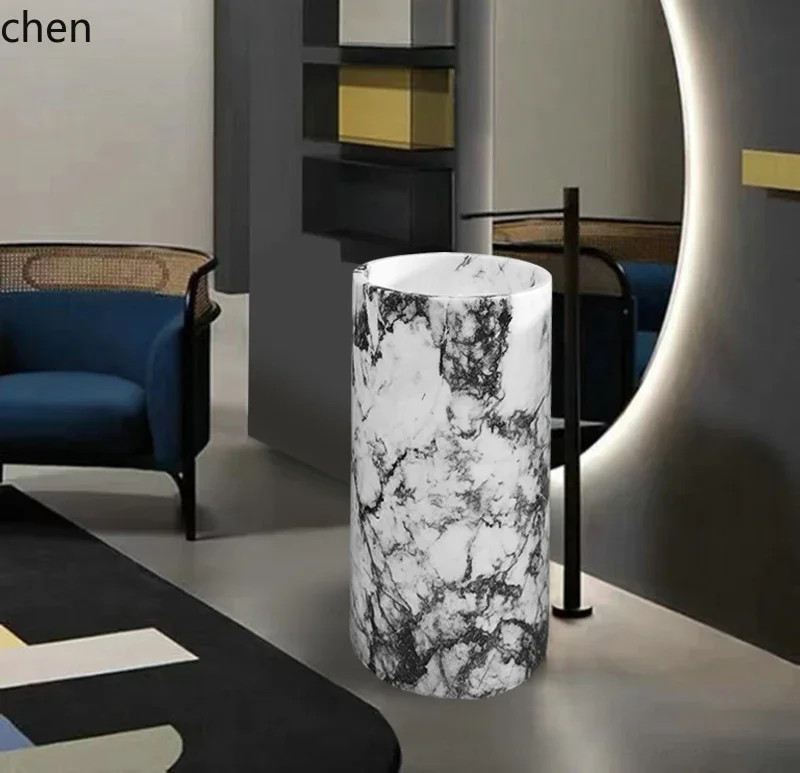 integrated column basin bathroom light luxury art floor wash basin small apartment column wash basin