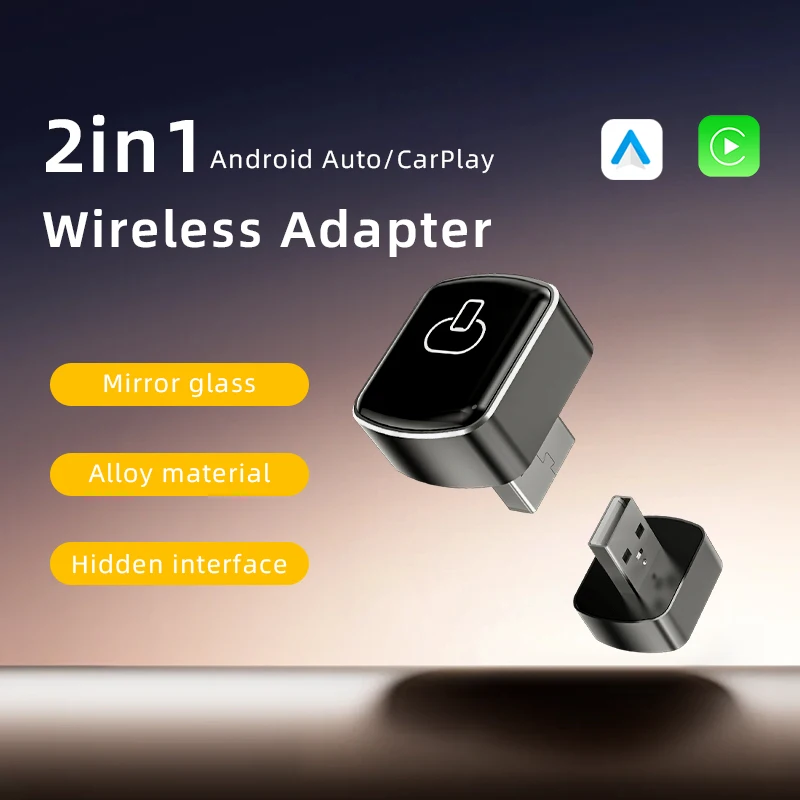 

2025 NEW 2 In 1 Wireless Carplay AI Box Android Auto Plug And Play Applicable To Convert Original Car Wired Carplay To Wireless