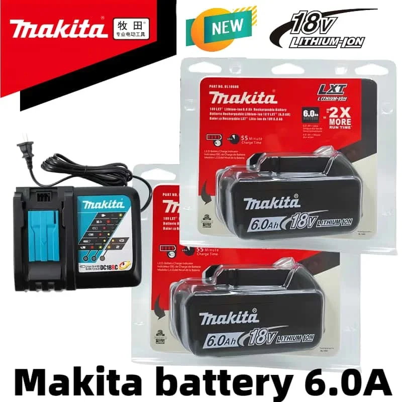 

Original Makita18v 6Ah Rechargeable Power Tool Battery,for Makita DHR242 Hammer,DHW180 Cordless Washer,3100SPM reciprocation saw