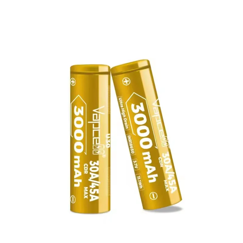 Original Vapcell U30 18650 3000mah Cylindrical Battery 30A/45A 3.7V 11.1Wh Rechargeable Lithium Batteries INR18650 for Toys